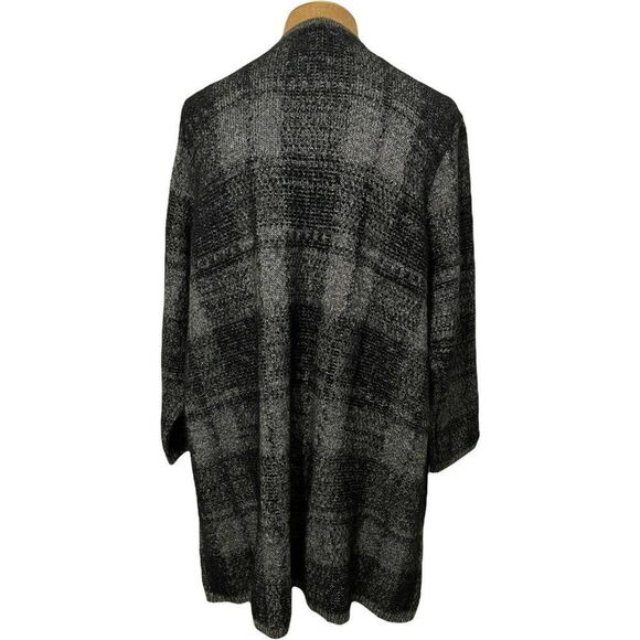 NWOT J.Jill Women's Full Length Overcoat Cotton Blend Gray‎ Black Tunic Size 4XL - Picture 5 of 8